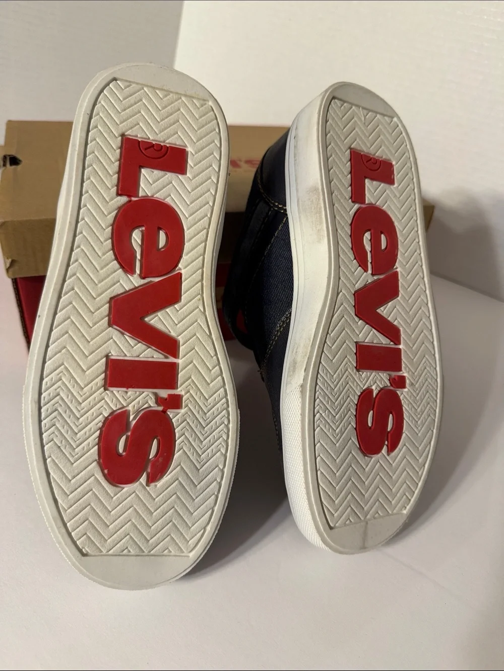 Levi's Kids Dark Blue Velcro Low-Top Sneakers